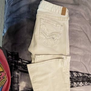 White bootleg jeans